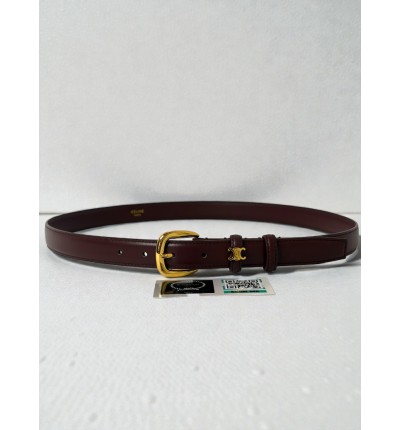 Celine belt 2.5cm burgundy 