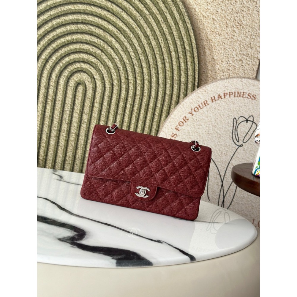 Chanel classic flap bag medium size 25x16x7cm REAL GRAINED LEATHER 100% Bags