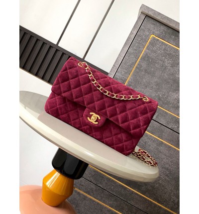 Chanel classic flap bag 25x16x7cm suede