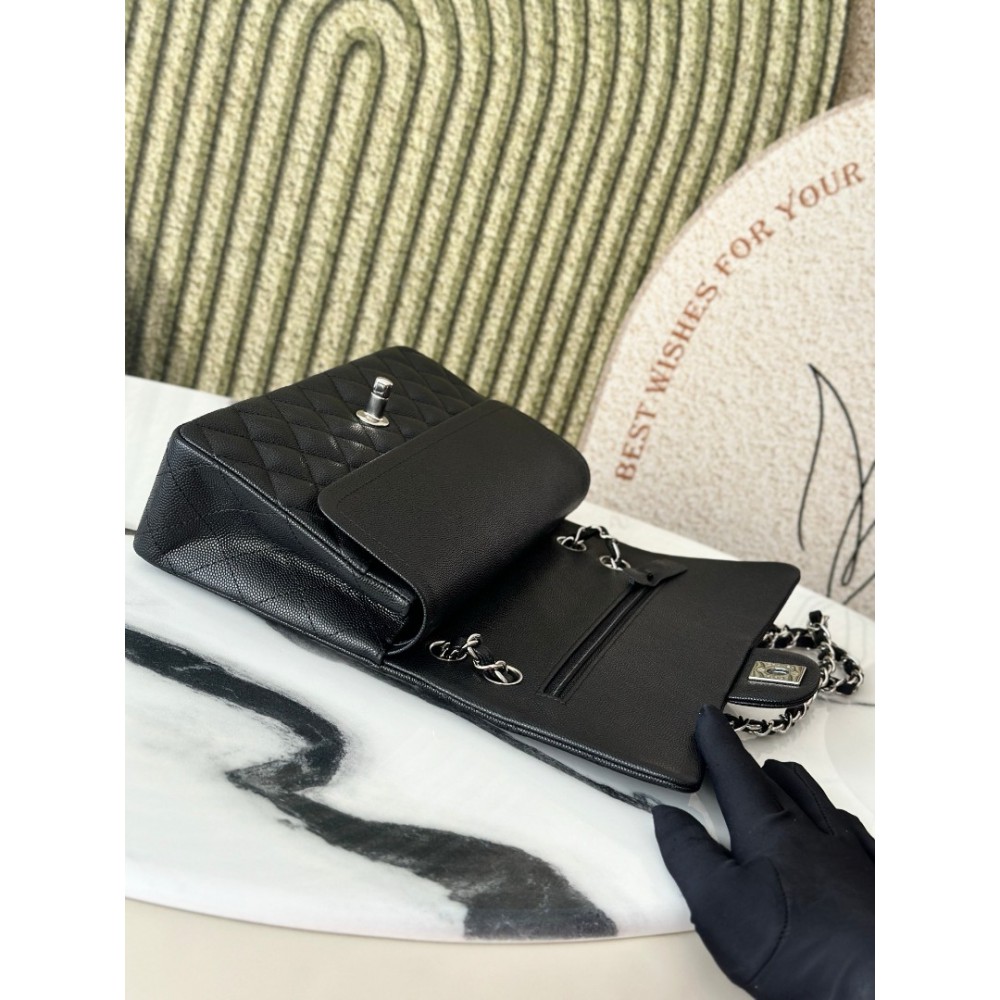 Chanel classic flap bag medium size 25x16x7cm REAL GRAINED LEATHER 100% Bags