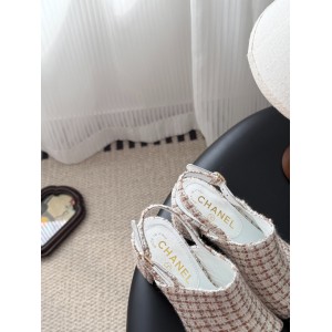 Chanel slingback mules tweed & grosgrain 36-41 Shoes