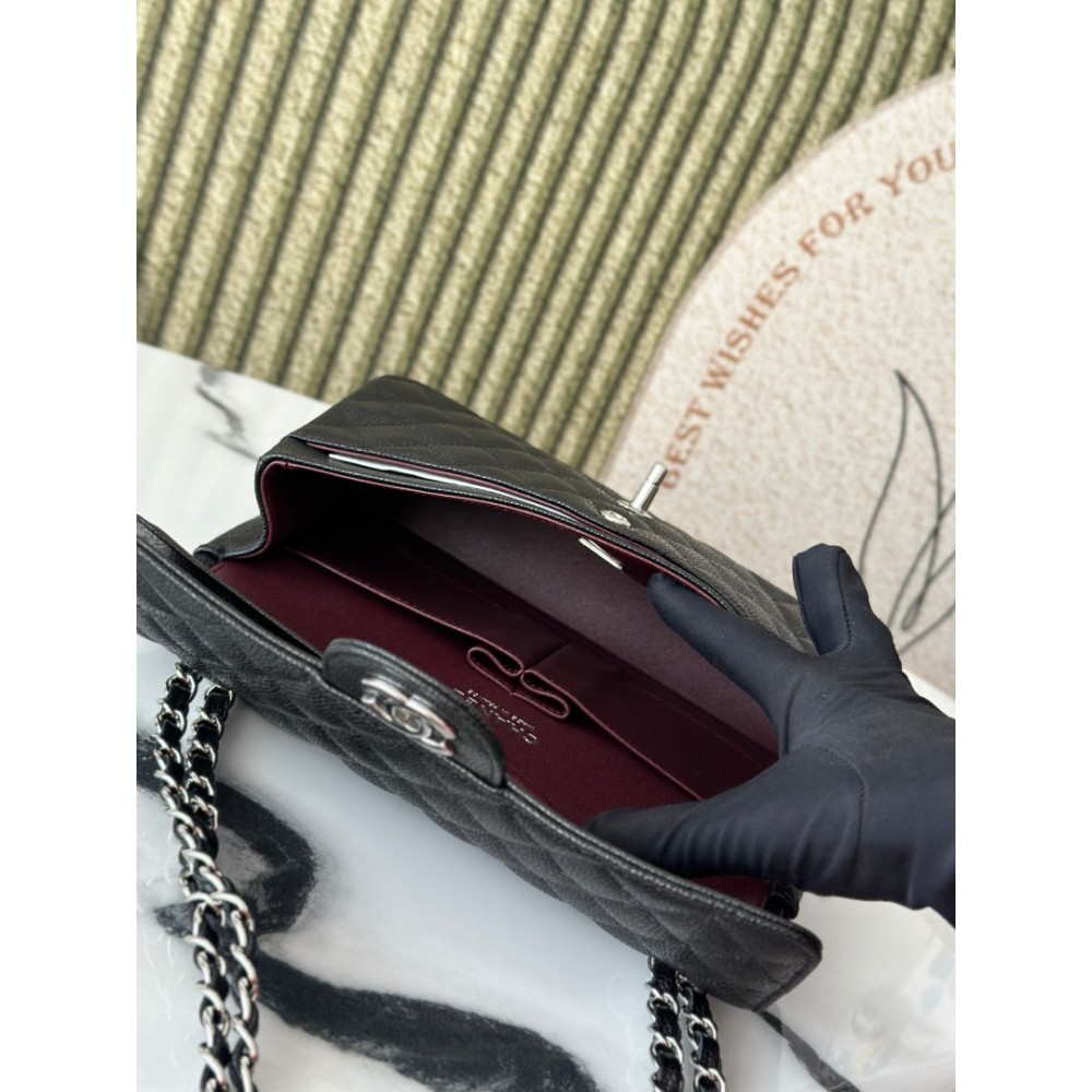 Chanel classic flap bag medium size 25x16x7cm REAL GRAINED LEATHER 100% Bags