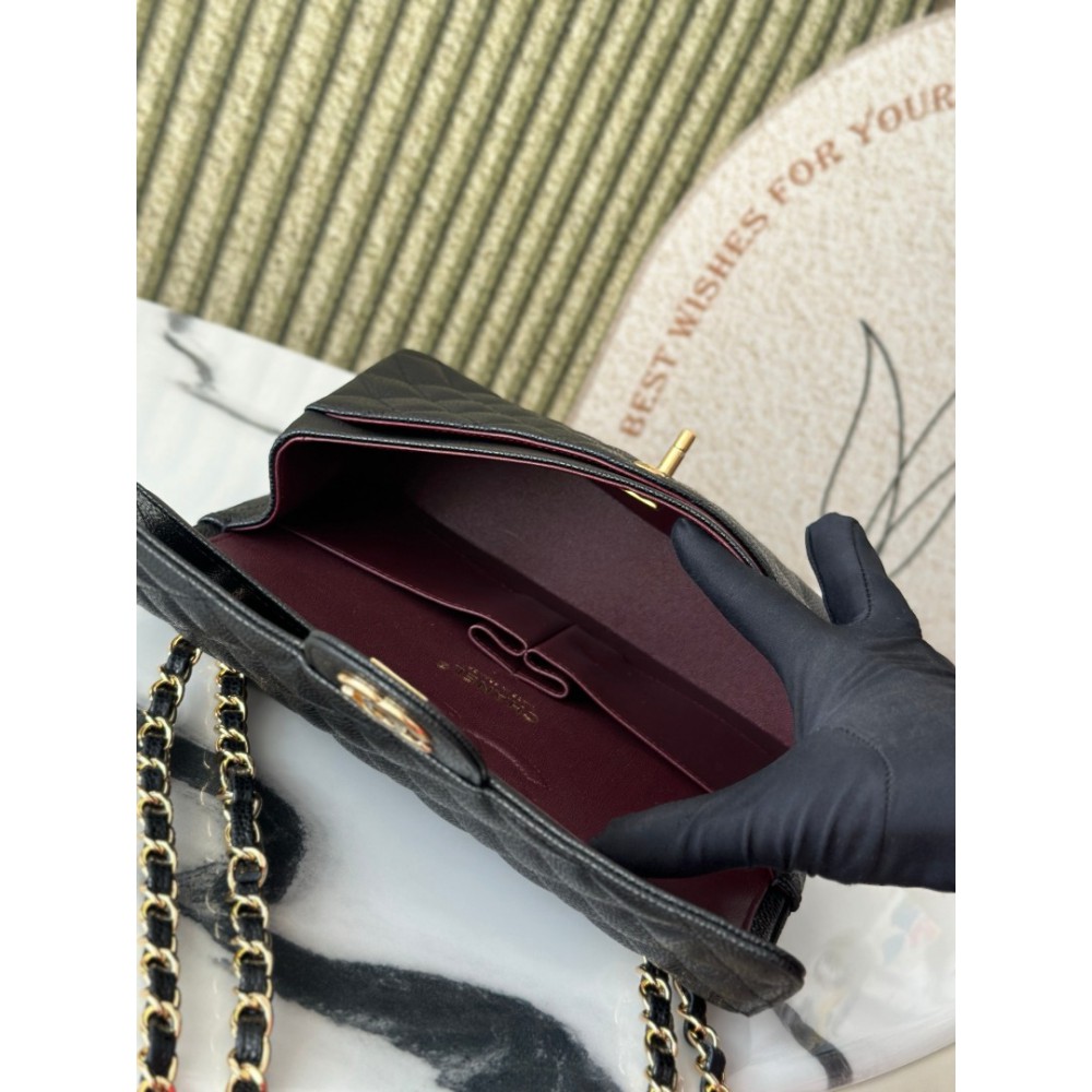 Chanel classic flap bag medium size 25x16x7cm REAL GRAINED LEATHER 100% Bags