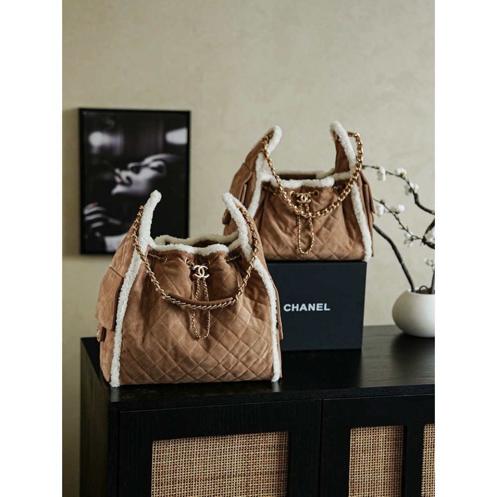 Chanel25 hobo bag suede shrealring lines Bags