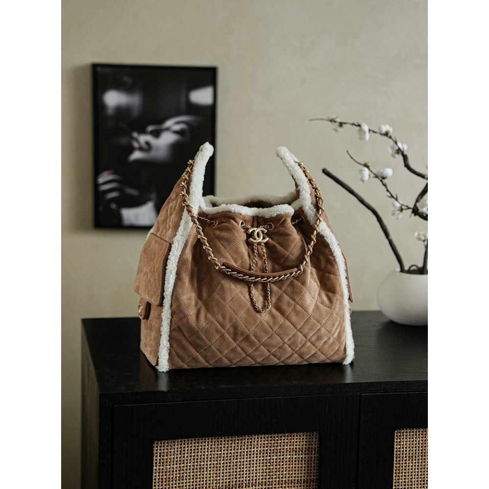 Chanel25 hobo bag suede shrealring lines Bags