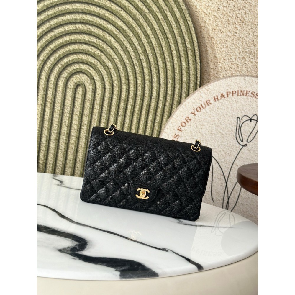 Chanel classic flap bag medium size 25x16x7cm REAL GRAINED LEATHER 100% Bags