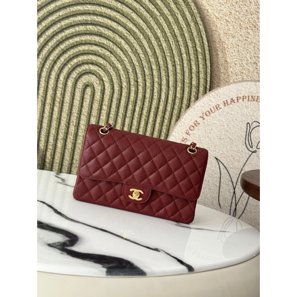 Chanel classic flap bag medium size 25x16x7cm REAL GRAINED LEATHER 100% Bags