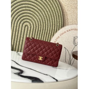 Chanel classic flap bag medium size 25x16x7cm REAL GRAINED LEATHER 100% Bags