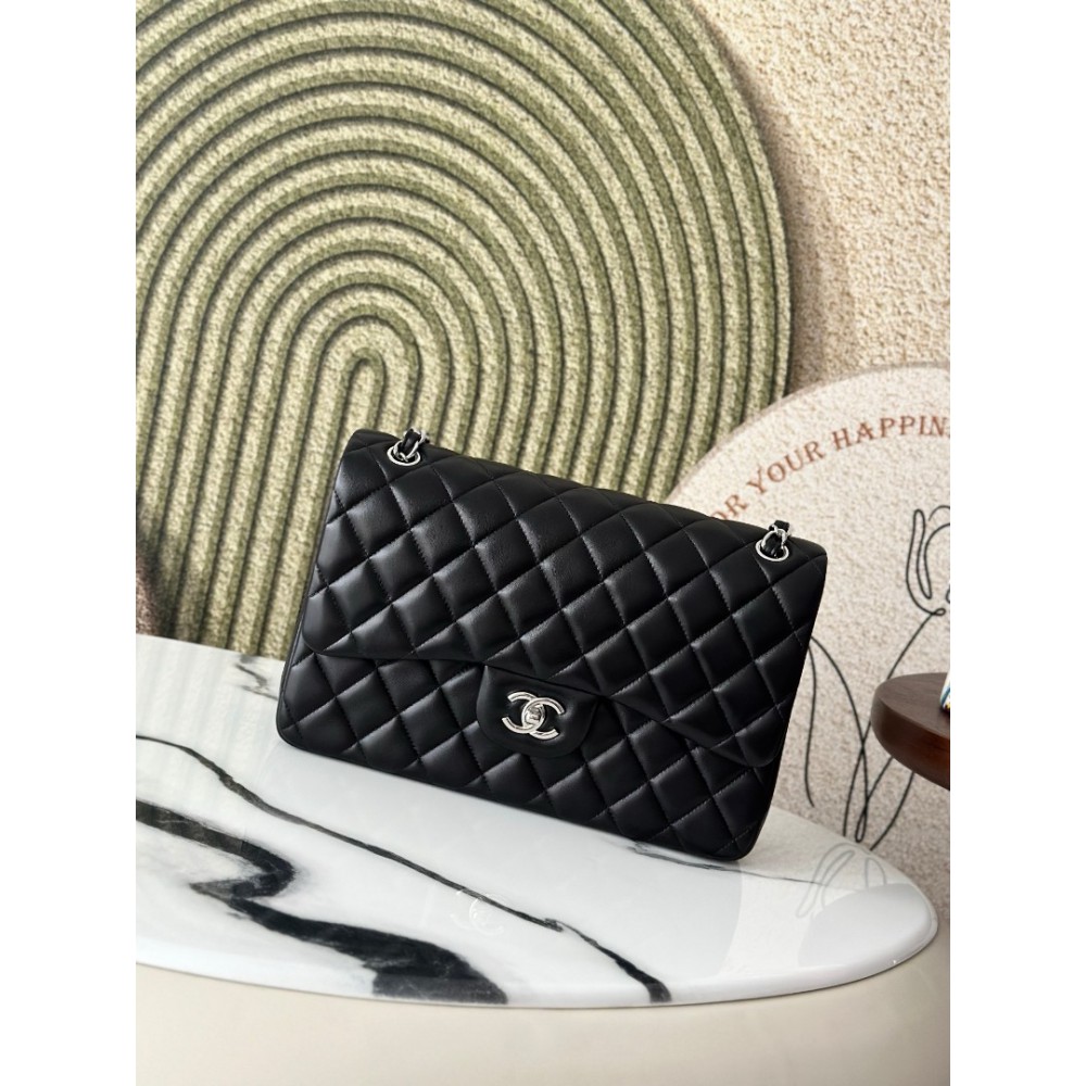 Chanel classic flap bag jumbo size leather 30x21cm Bags