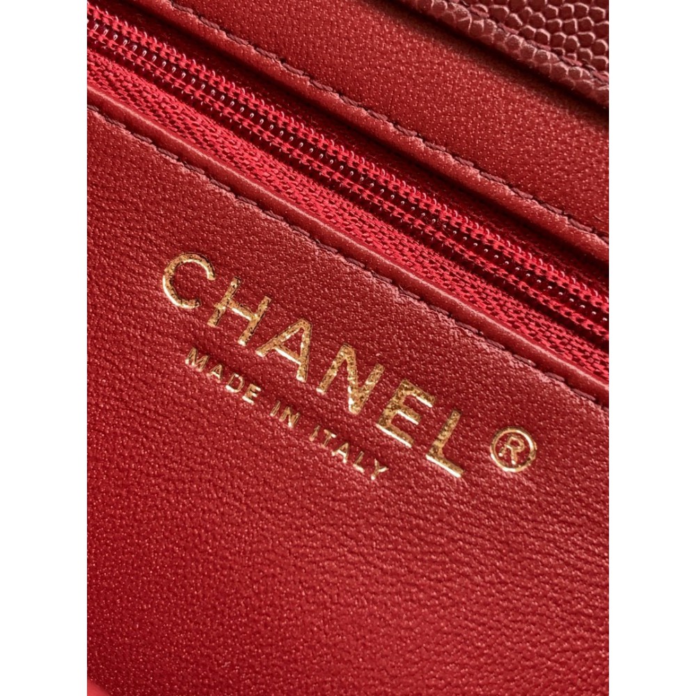 Chanel clutch with leather strap 15x22x7cm 