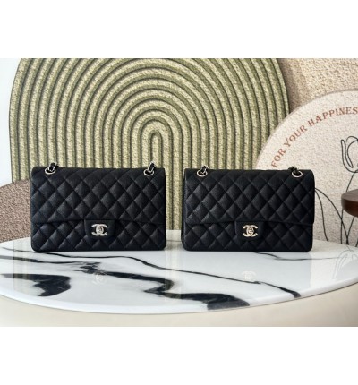 Chanel classic flap bag medium size 25x16x7cm REAL GRAINED LEATHER 100%