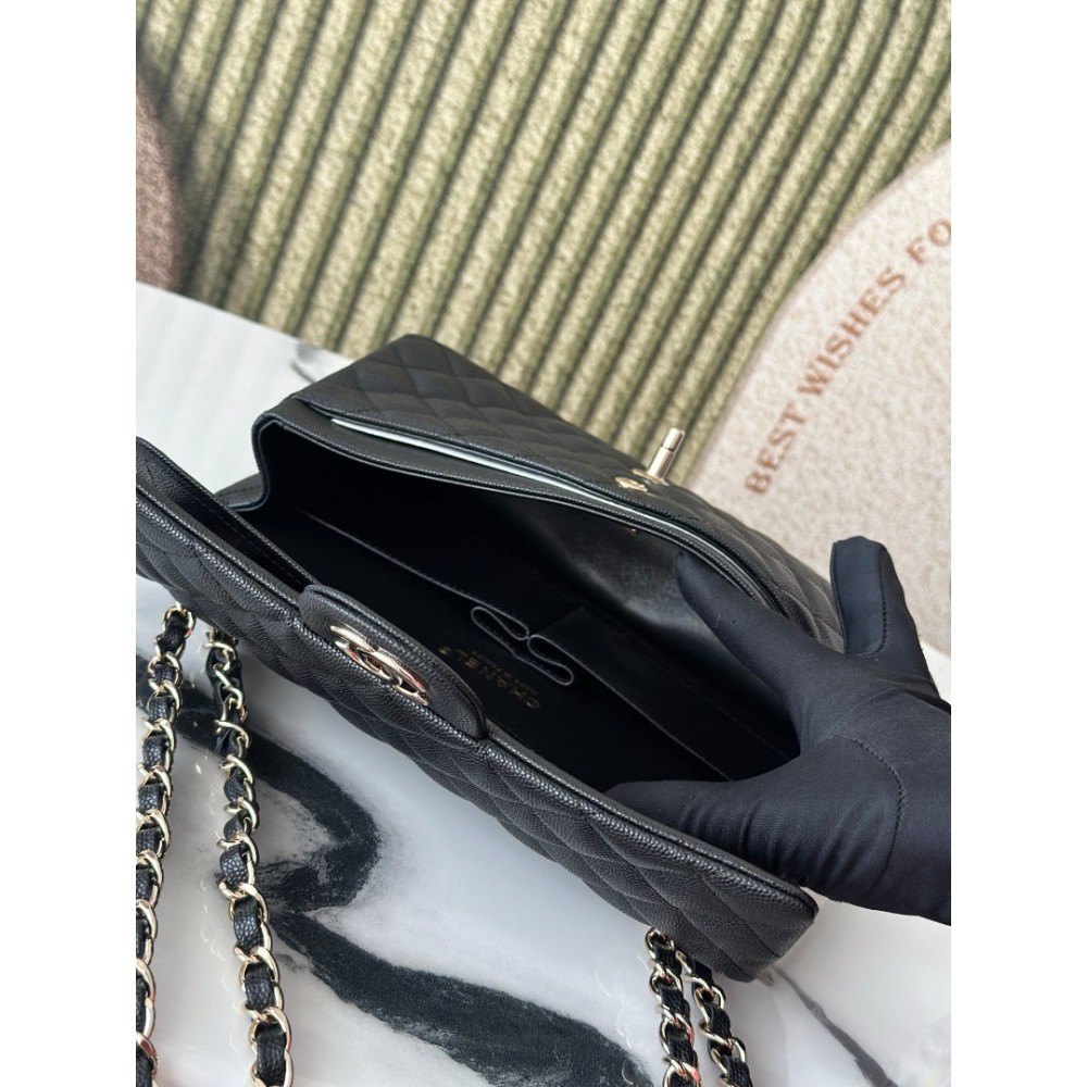 Chanel classic flap bag medium size 25x16x7cm REAL GRAINED LEATHER 100% Bags