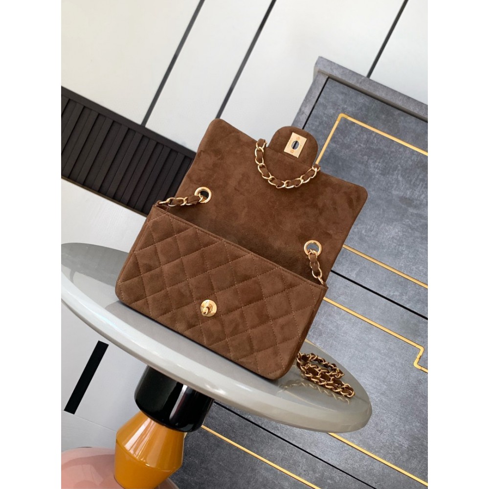 Chanel classic flap bag 20x13x5cm suede Bags