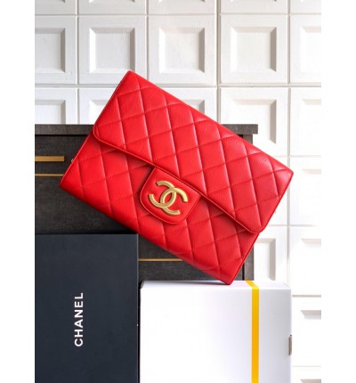 Chanel clutch 27.5x41x6.5cm leather 100%
