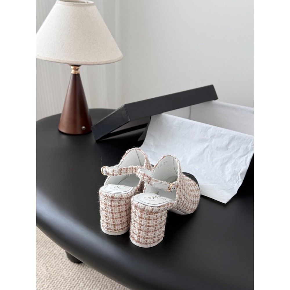 Chanel slingback mules tweed & grosgrain 36-41 Shoes