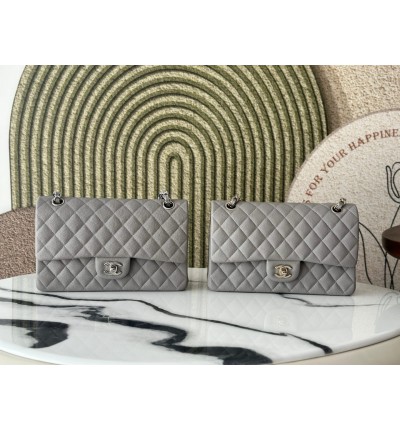 Chanel classic flap bag medium size 25x16x7cm REAL GRAINED LEATHER 100%