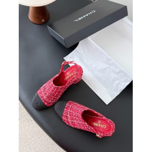 Chanel slingback mules tweed & grosgrain 36-41 Shoes