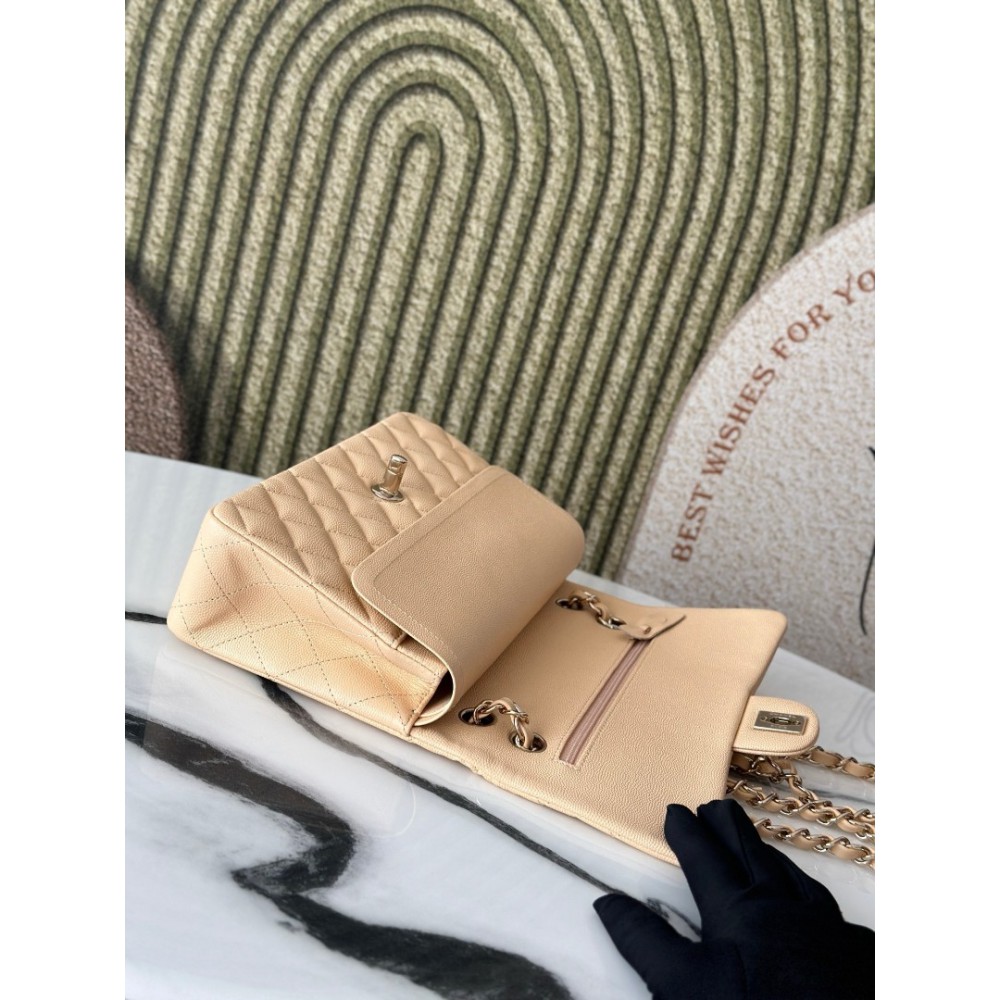 Chanel classic flap bag medium size 25x16x7cm REAL GRAINED LEATHER 100% Bags