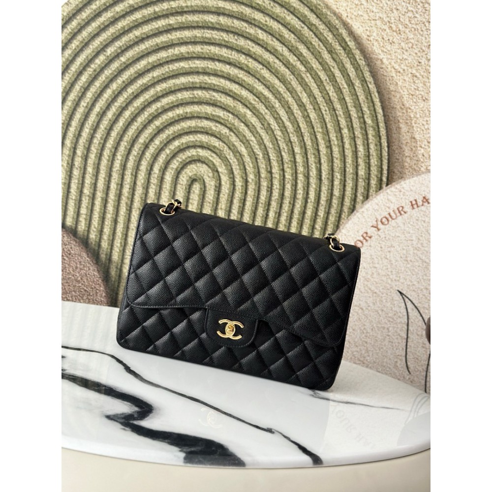 Chanel classic flap bag jumbo size grained leather 30x21cm Bags