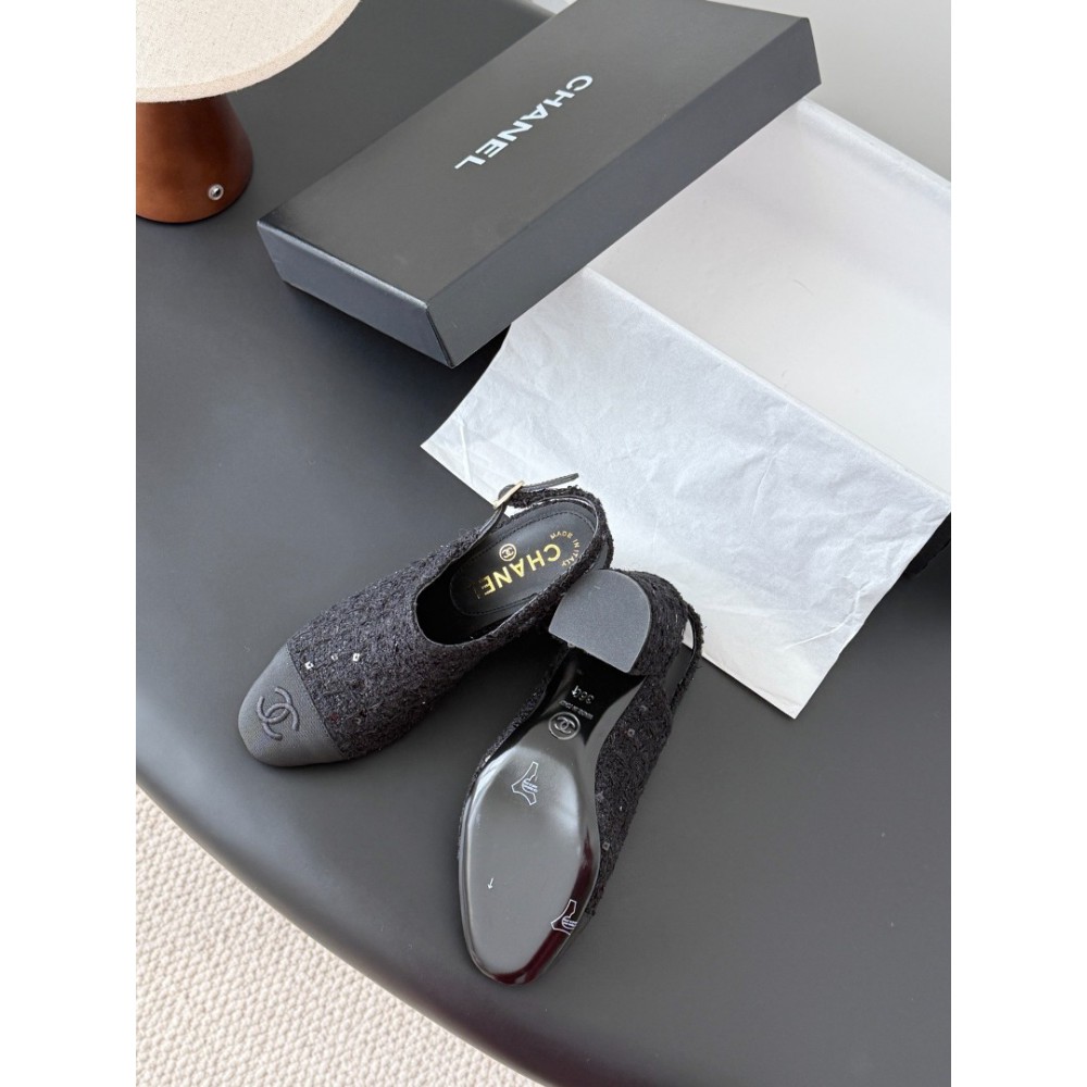 Chanel slingback mules tweed & grosgrain 36-41 Shoes