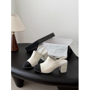 Chanel slingback mules tweed & grosgrain 36-41 Shoes