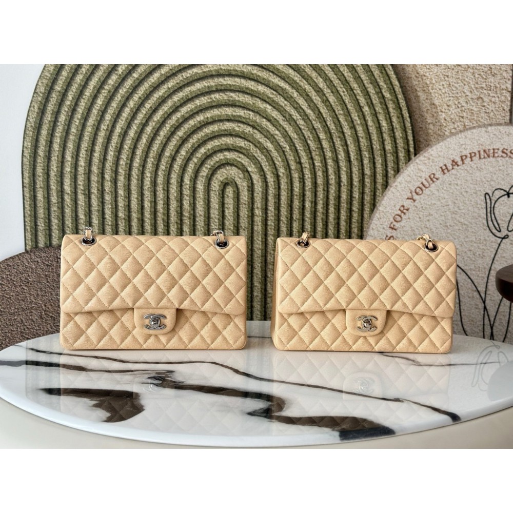 Chanel classic flap bag medium size 25x16x7cm REAL GRAINED LEATHER 100% Bags