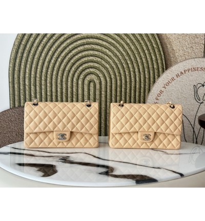 Chanel classic flap bag medium size 25x16x7cm REAL GRAINED LEATHER 100%