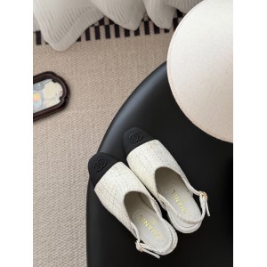 Chanel slingback mules tweed & grosgrain 36-41 Shoes