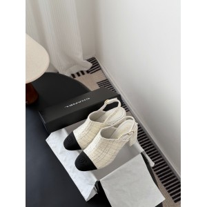 Chanel slingback mules tweed & grosgrain 36-41 Shoes