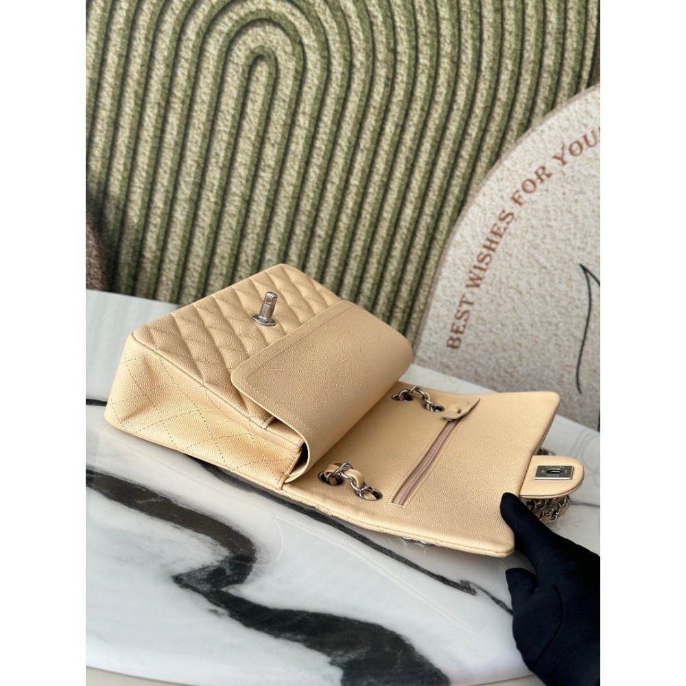 Chanel classic flap bag medium size 25x16x7cm REAL GRAINED LEATHER 100% Bags