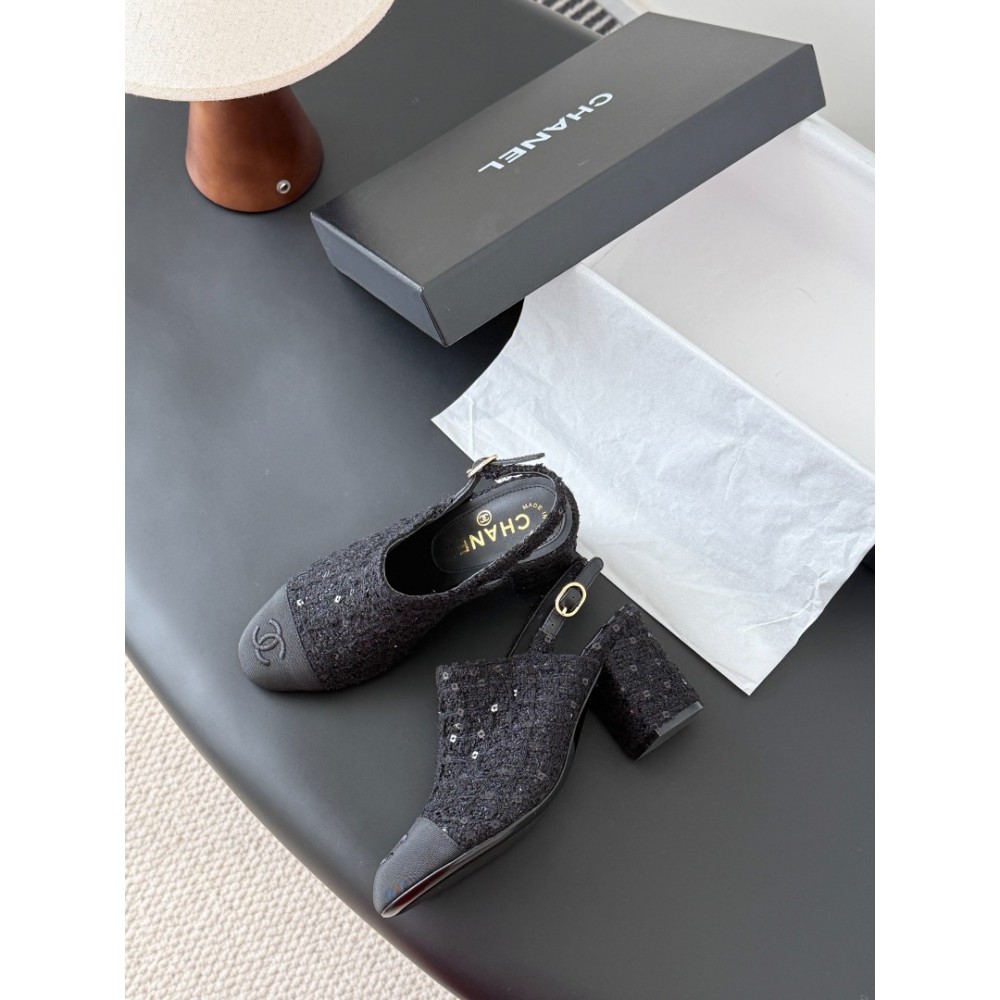 Chanel slingback mules tweed & grosgrain 36-41 Shoes