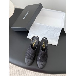 Chanel slingback mules tweed & grosgrain 36-41 Shoes