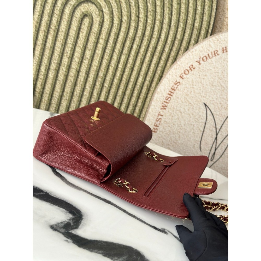 Chanel classic flap bag medium size 25x16x7cm REAL GRAINED LEATHER 100% Bags