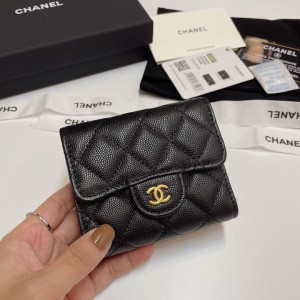 Chanel compact wallet grained leather 100% 10.5x9cm Accesories