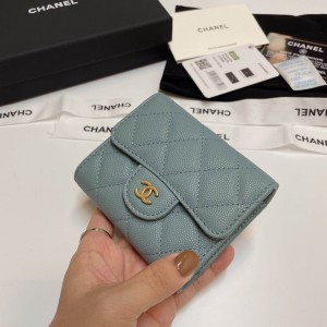 Chanel compact wallet grained leather 100% 10.5x9cm Accesories
