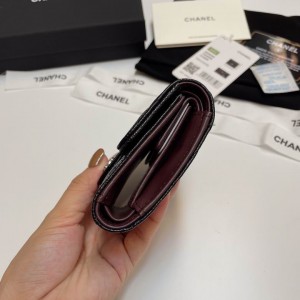 Chanel compact wallet grained leather 100% 10.5x9cm Accesories