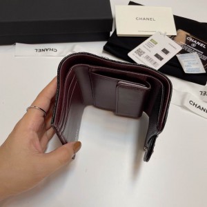 Chanel compact wallet grained leather 100% 10.5x9cm Accesories
