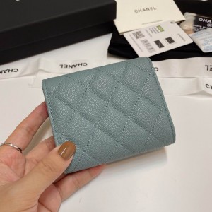 Chanel compact wallet grained leather 100% 10.5x9cm Accesories