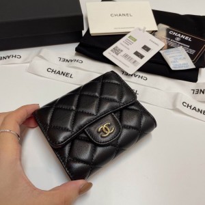 Chanel compact wallet grained leather 100% 10.5x9cm Accesories