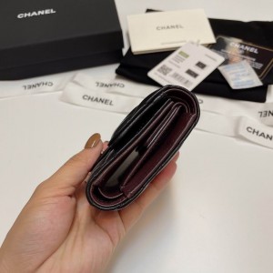 Chanel compact wallet grained leather 100% 10.5x9cm Accesories