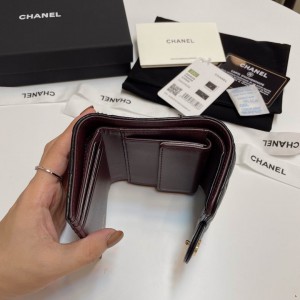 Chanel compact wallet grained leather 100% 10.5x9cm Accesories