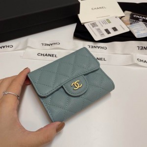 Chanel compact wallet grained leather 100% 10.5x9cm Accesories