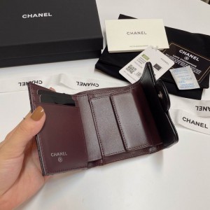 Chanel compact wallet grained leather 100% 10.5x9cm Accesories