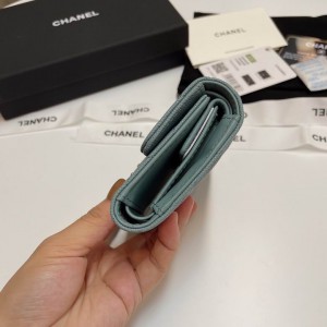 Chanel compact wallet grained leather 100% 10.5x9cm Accesories