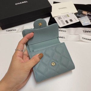 Chanel compact wallet grained leather 100% 10.5x9cm Accesories
