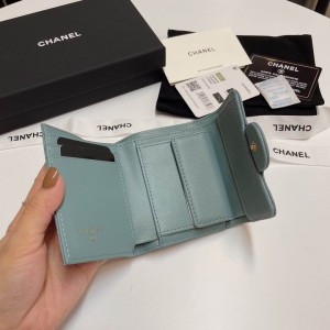 Chanel compact wallet grained leather 100% 10.5x9cm Accesories