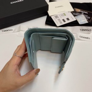 Chanel compact wallet grained leather 100% 10.5x9cm Accesories