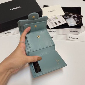 Chanel compact wallet grained leather 100% 10.5x9cm Accesories