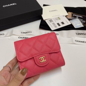 Chanel compact wallet grained leather 100% 10.5x9cm Accesories