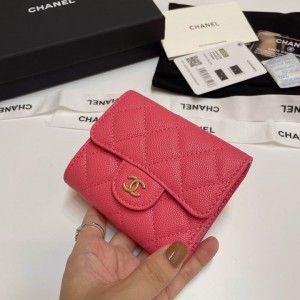 Chanel compact wallet grained leather 100% 10.5x9cm Accesories